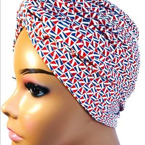 Women’s Red Turban Activewear Hair Wrap Yoga Cap